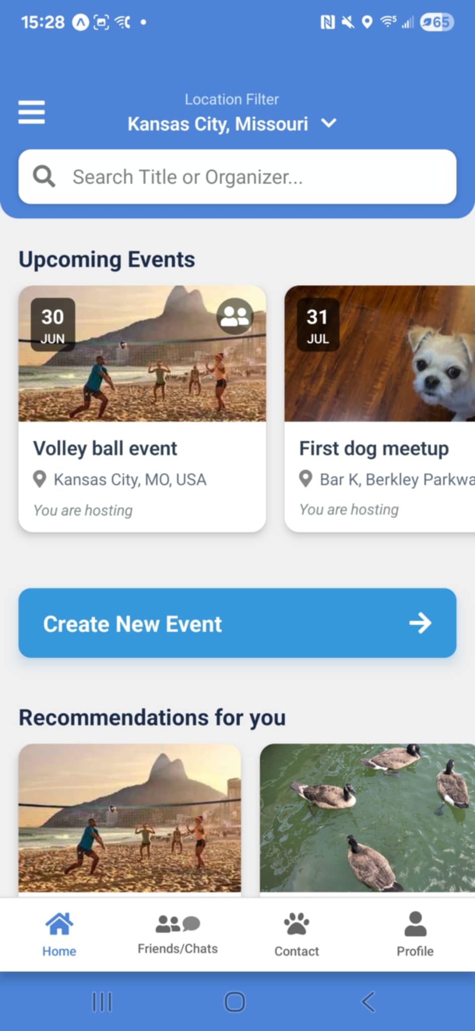 PawtnerUp Home Screen